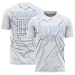 Jersey Soccer Lightning Uniform Custom White Sports Light Blue Sublimation Jersey Soccer Lightning Uniform Custom White Sports Light Blue Sublimation